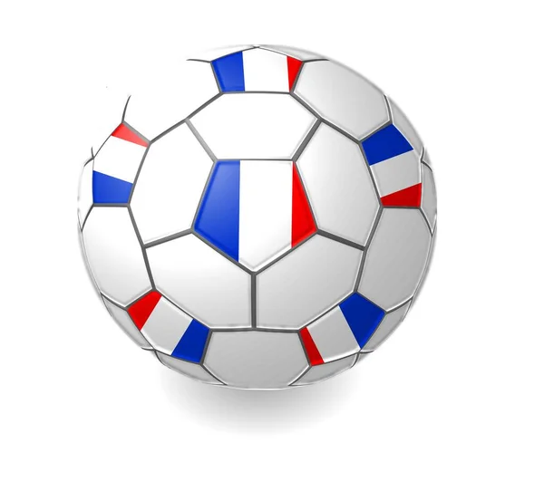 Απεικόνιση Της Μπάλας Ποδοσφαίρου Σημαία Της Γαλλίας — Φωτογραφία Αρχείου