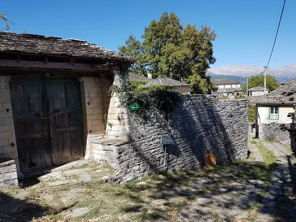Pueblo Dilofo Viejo Tradicional Ioannina Perfeccionamiento Griego Autum Temporada —  Fotos de Stock
