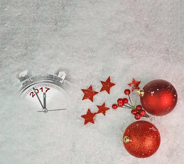 Karácsony Háttér Hógolyók Első Gyertyák Csillagok Hely Számára Szöveg — Stock Fotó