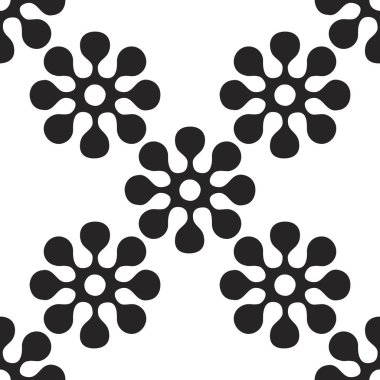 Vektör soyut sorunsuz patchwork desen geometrik ve floral süslemeli