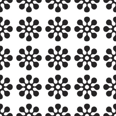 Vektör soyut sorunsuz patchwork desen geometrik ve floral süslemeli,