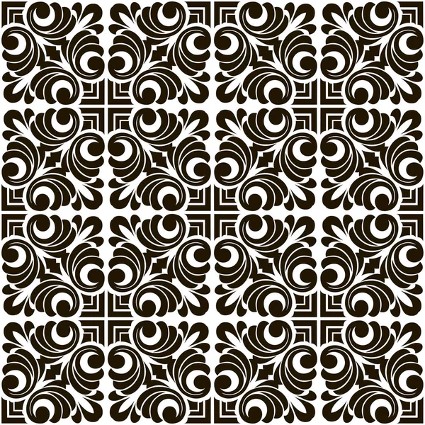 Patrón de patchwork sin costuras abstracto vectorial con adornos geométricos y florales — Archivo Imágenes Vectoriales