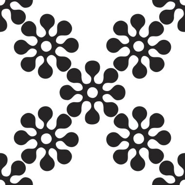 Vektör soyut sorunsuz patchwork desen geometrik ve floral süslemeli, 