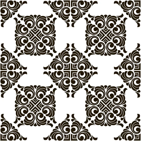 Modèle vectoriel abstrait patchwork sans couture avec des ornements géométriques et floraux , — Image vectorielle
