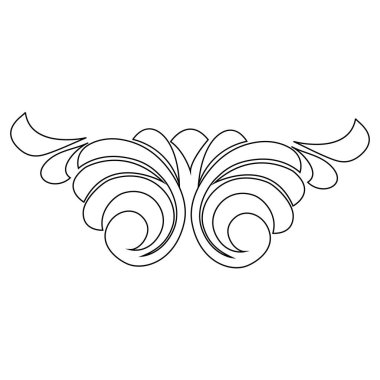 Vektör elle boyanmış. Retro desen antika stili akant