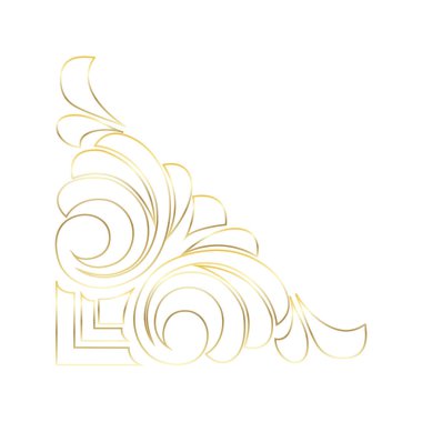 Vektör elle boyanmış. Retro desen antika stili akant