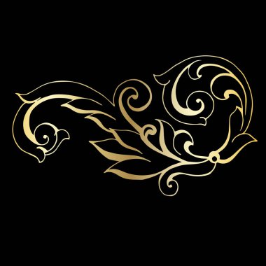 Vektör el boyalı Vintage Barok süsleme seti. Retro desen antika tarzı Acanthus