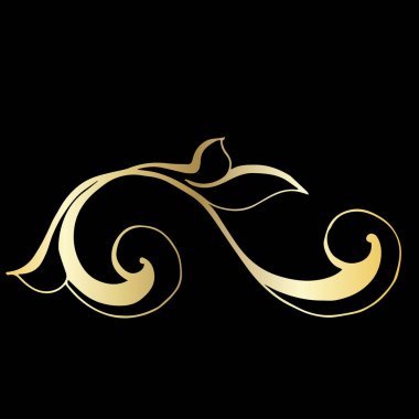 Vektör el boyalı Vintage Barok süsleme seti. Retro desen antika tarzı Acanthus