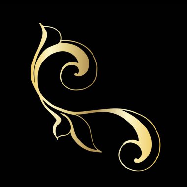 Vektör el boyalı Vintage Barok süsleme seti. Retro desen antika tarzı Acanthus