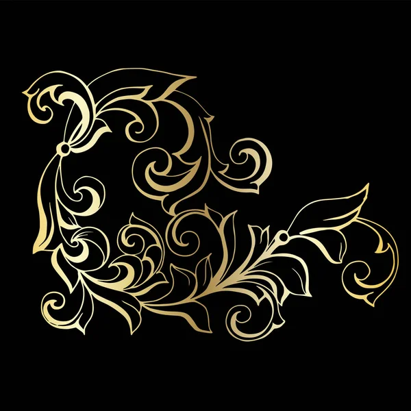 手描きのヴィンテージバロック様式のベクトルセット。レトロなパターンのアンティークスタイルのアカンサス — ストックベクタ