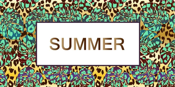 Tropic Summer flyer banner Conception de cadre Espace de copie — Image vectorielle