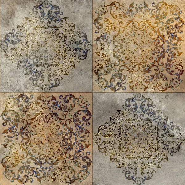 Projeto de telha digital decoração damasco parede cerâmica — Fotografia de Stock