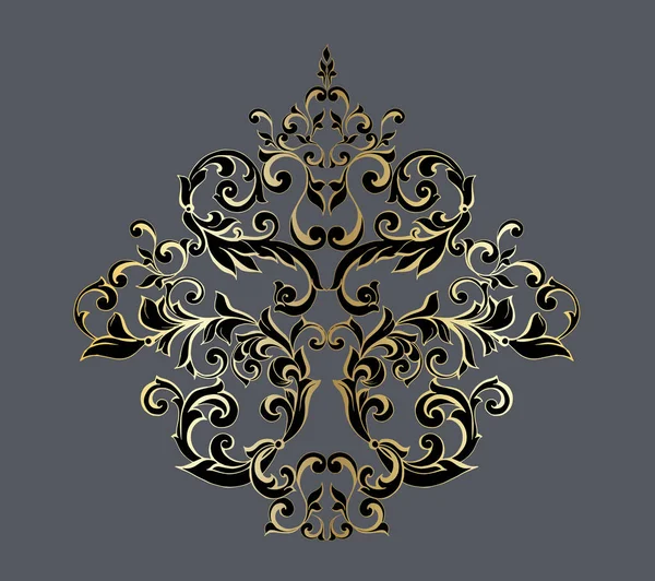 Vintage baroque damask decor antiquestyle acanthus — Stock Vector