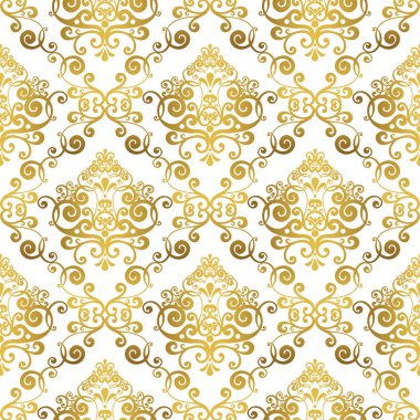 Vektör damaske, antika acanthus. Kusursuz desen.