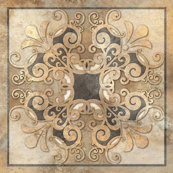 Digital tile design ceramic wall damask decoration — Stock Photo, Image