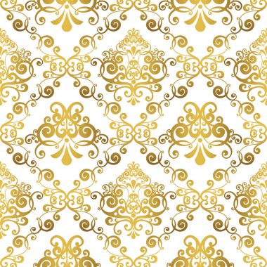 Vektör damaske, antika acanthus. Kusursuz desen.