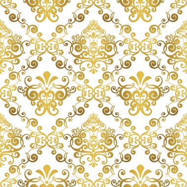 Vektör damaske, antika acanthus. Kusursuz desen.