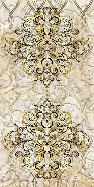 Digital tile design ceramic wall damask decoration — Stock Photo, Image