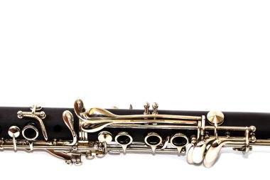 Beyaz bir arka plan üzerinde izole klarnet