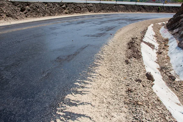 New Asphalt Reconstruction Road — Stock Photo, Image