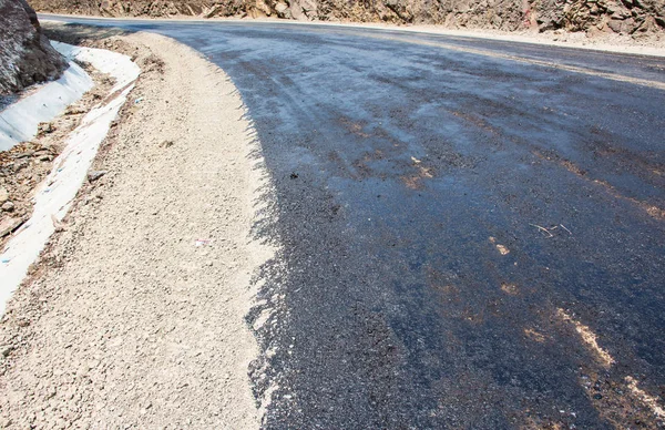 New Asphalt Reconstruction Road — Stock Photo, Image