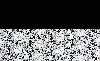 White lace on black background  clipart