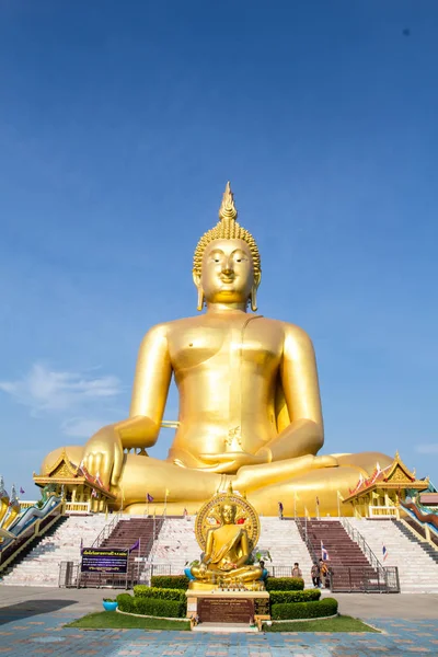 Big Buddha Wat Muang Angthong Popüler Budist Tapınak Tayland — Stok fotoğraf