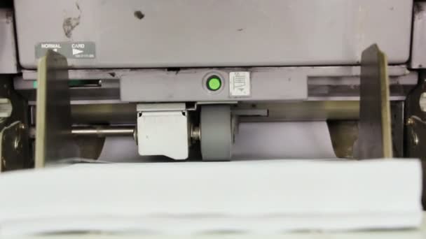 Bürodrucker Macht Kopien Nahsicht — Stockvideo