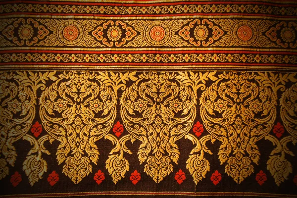 Traditional Thai Style Art Pattern Fabric — Stock Photo, Image