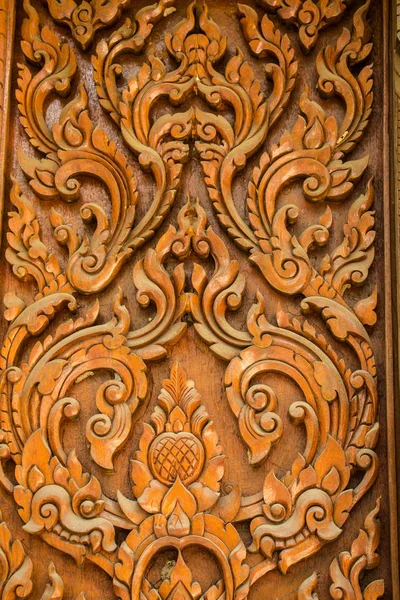 Antiga Fachada Madeira Esculpida — Fotografia de Stock