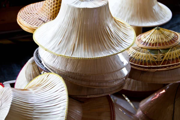 Hats Damnoen Saduak Floating Market Thailand — Stock Photo, Image