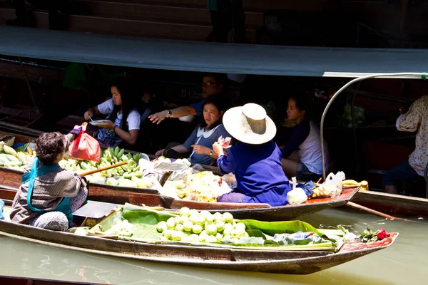 Damnoen Saduak Tailandia Abril Damnoen Saduak Floating Market — Foto de Stock