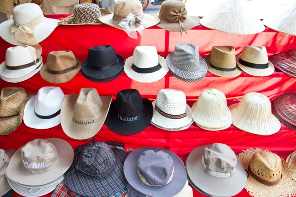 Hats Damnoen Saduak Floating Market Thailand — Stock Photo, Image