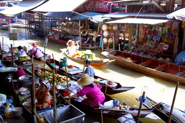 Damnoen Saduak Tailandia Abril Damnoen Saduak Floating Market — Foto de Stock