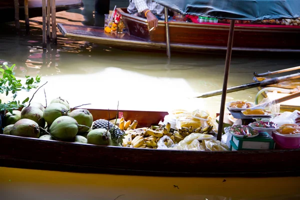 Frutas Exóticas Venta Mercado Flotante Damnoen Saduak — Foto de Stock