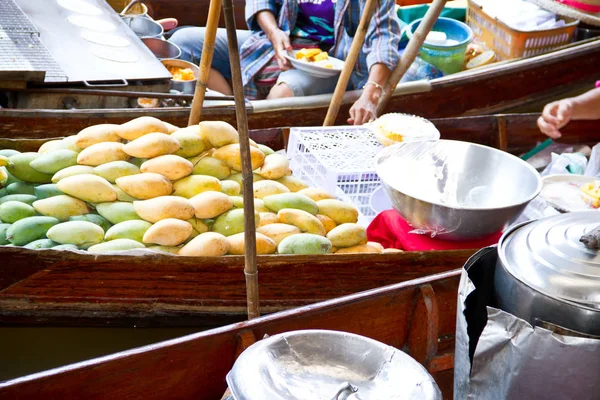 Frutas Exóticas Venta Mercado Flotante Damnoen Saduak — Foto de Stock