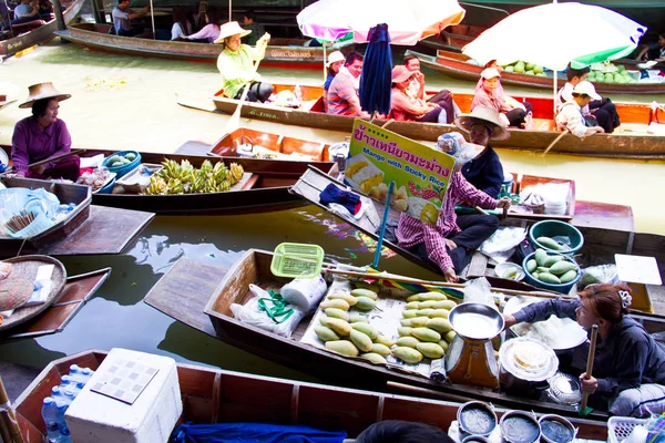 Damnoen Saduak Tailandia Abril Damnoen Saduak Floating Market — Foto de Stock