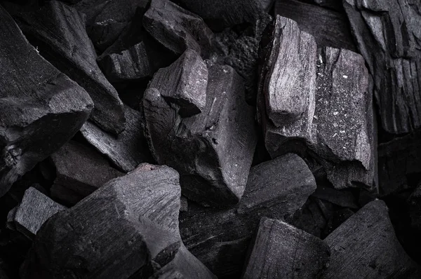 Pilha Peças Carvão Industrial Preto — Fotografia de Stock
