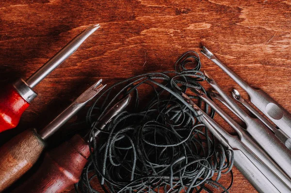 Handcraft Leather Tools Leather Ropes — Stock Photo, Image