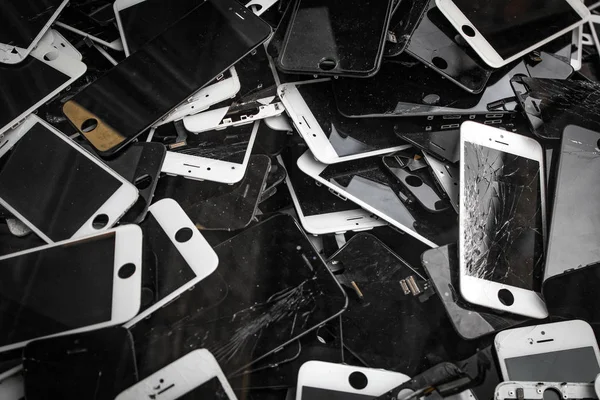 Broken Damaged Mobile Cases Screens — Stock Photo, Image