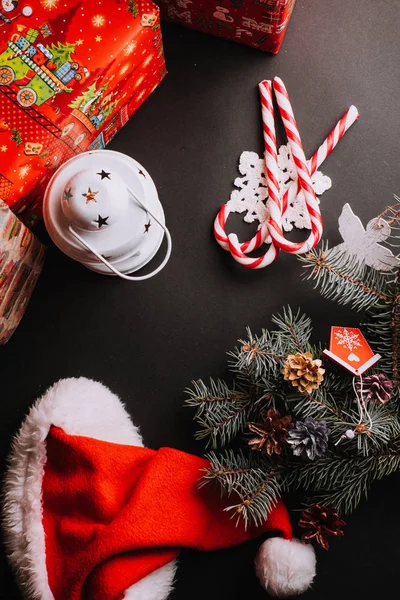 Año Nuevo Decoraciones Navidad Rama Abeto — Foto de Stock