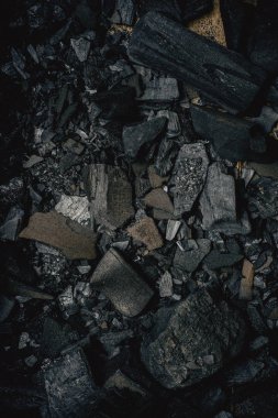 siyah kömürler kazık, full frame görüntü 
