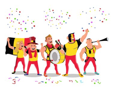 Neşeli Belçika futbol milli takım taraftar kalabalık kutlama sahip ses çıkaran