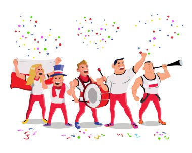 Neşeli Polonya futbol milli takım taraftar kalabalık kutlama sahip ses çıkaran