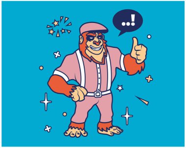 Hipster koca ayak karikatür T gömlek