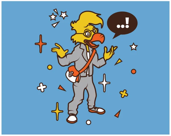 Hipster Papagaio Cartoon Shirt —  Vetores de Stock