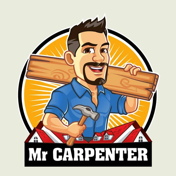 Carpenter Mascot Logo — Stockfoto
