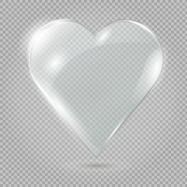 Glas Hjärta Transparent Bakgrund Illustration — Stock vektor
