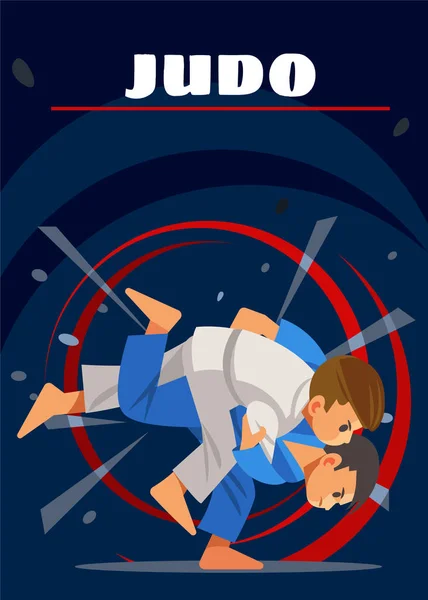Plakat judo. Sporty dla dzieci — Wektor stockowy