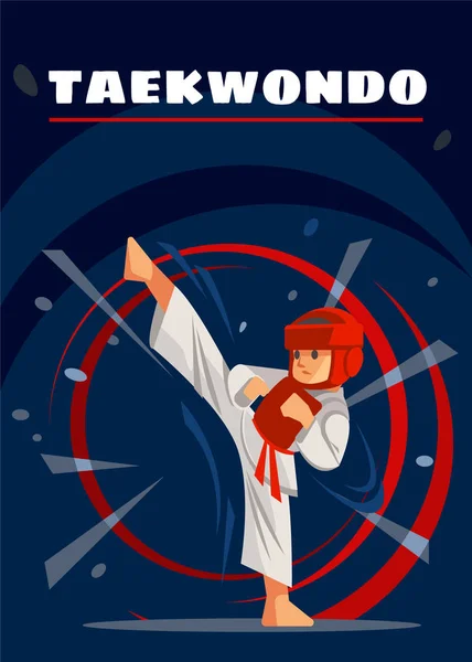 Cartaz de Taekwondo. crianças esportes . — Vetor de Stock